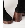 Cuffed Suede Chunky Heel Boots Cuffed Suede Chunky Heel Boots