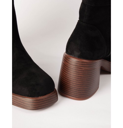 Cuffed Suede Chunky Heel Boots Cuffed Suede Chunky Heel Boots