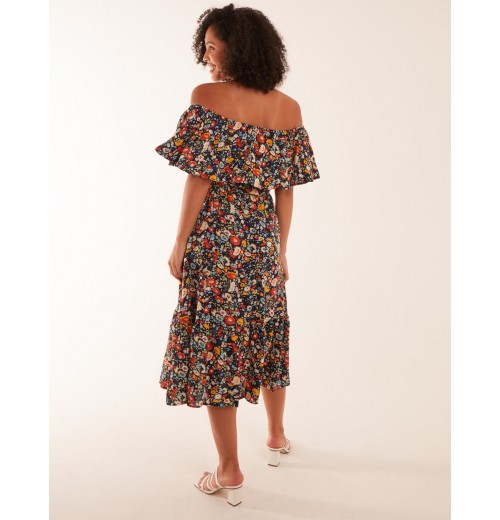Bardot Ruffle Midi Dress Bardot Ruffle Midi Dress