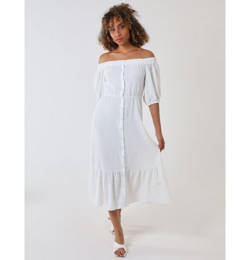 Bardot Button Through Midi Dress Bardot Button Through Midi Dress
