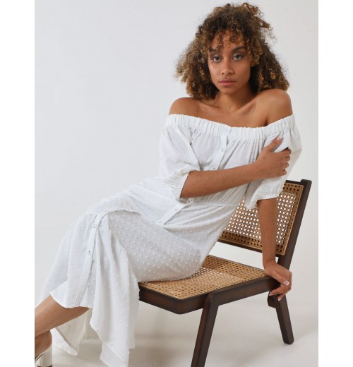 Bardot Button Through Midi Dress Bardot Button Through Midi Dress