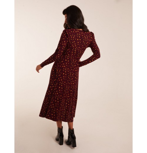 Leopard Print Wrap Front Ruched Midi Dress Leopard Print Wrap Front Ruched Midi Dress