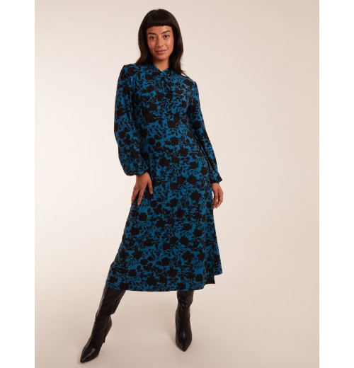Wrap Neck Fit And Flare Midi Dress Wrap Neck Fit And Flare Midi Dress