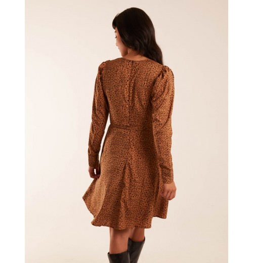 Leopard Print Round Neck Skater Mini Dress Leopard Print Round Neck Skater Mini Dress