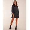 Ruched Shoulder Mini Shirt Dress Ruched Shoulder Mini Shirt Dress