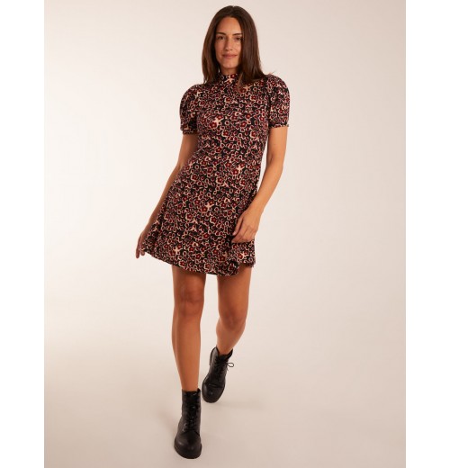 Floral Animal Smock Mini Dress