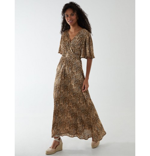 Abstract Maxi Dress With Belt Abstract Maxi Dress With Belt