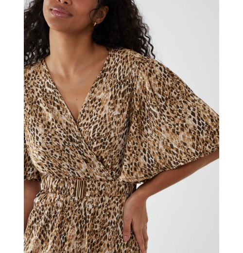 Abstract Maxi Dress With Belt Abstract Maxi Dress With Belt