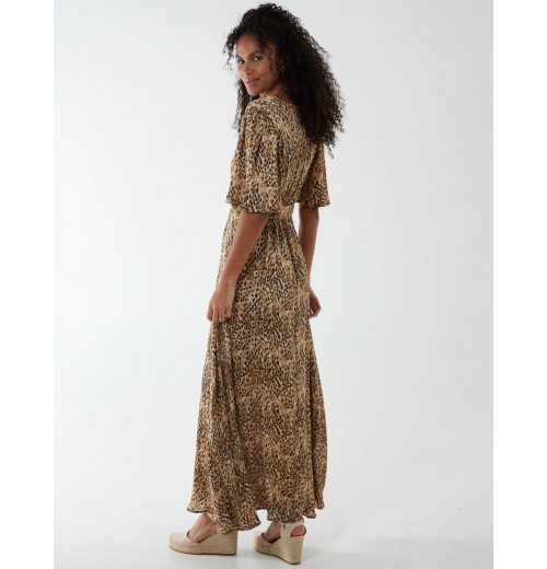 Abstract Maxi Dress With Belt Abstract Maxi Dress With Belt