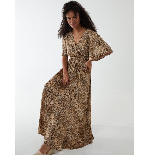Abstract Maxi Dress With Belt Abstract Maxi Dress With Belt