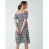 Puff Sleeve Bardot Shirred Dress Puff Sleeve Bardot Shirred Dress