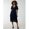 Wrap Tie Pleated Crossover Dress Wrap Tie Pleated Crossover Dress