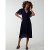Wrap Tie Pleated Crossover Dress Wrap Tie Pleated Crossover Dress
