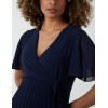 Wrap Tie Pleated Crossover Dress Wrap Tie Pleated Crossover Dress