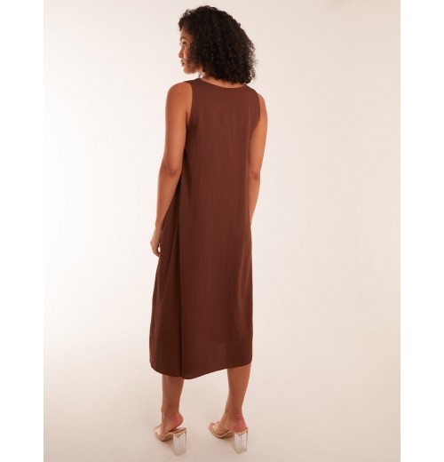 Linen A Line Midi Dress