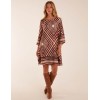Aztec Border Straight Line Midi Dress
