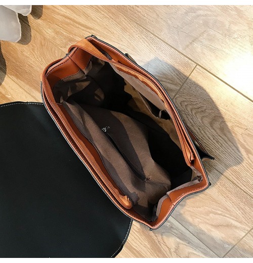 Black Leather Buckle Backpack Black Leather Buckle Backpack
