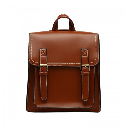 Black Leather Buckle Backpack Black Leather Buckle Backpack