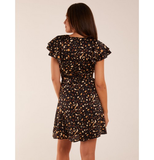 Wrap Mini Dress With Angel Sleeves Wrap Mini Dress With Angel Sleeves