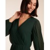 Wrap Front Pleated Midi Dress Wrap Front Pleated Midi Dress