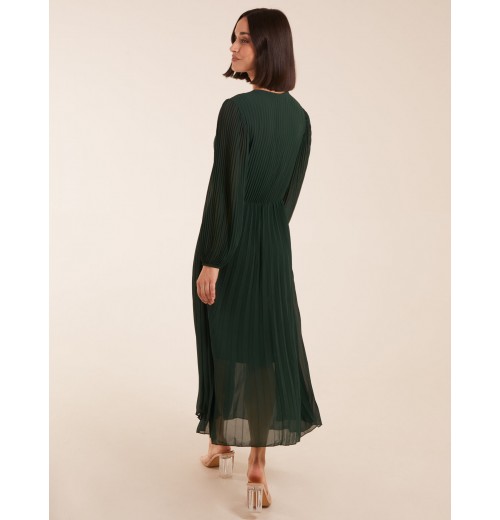 Wrap Front Pleated Midi Dress Wrap Front Pleated Midi Dress
