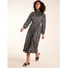 Abstract Animal Print High Neck Blouson Midi Dress Abstract Animal Print High Neck Blouson Midi Dress
