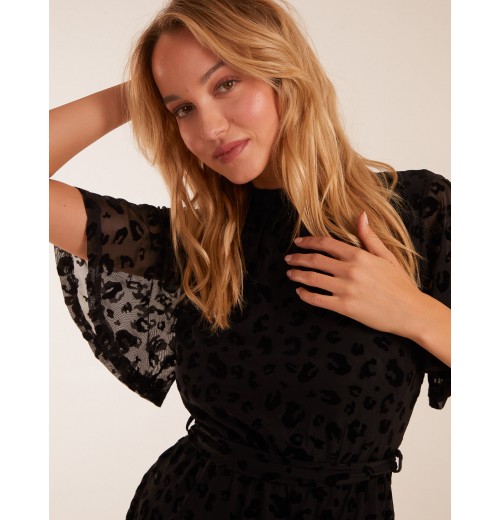 Angel Sleeve Velvet Burnout Dress Angel Sleeve Velvet Burnout Dress