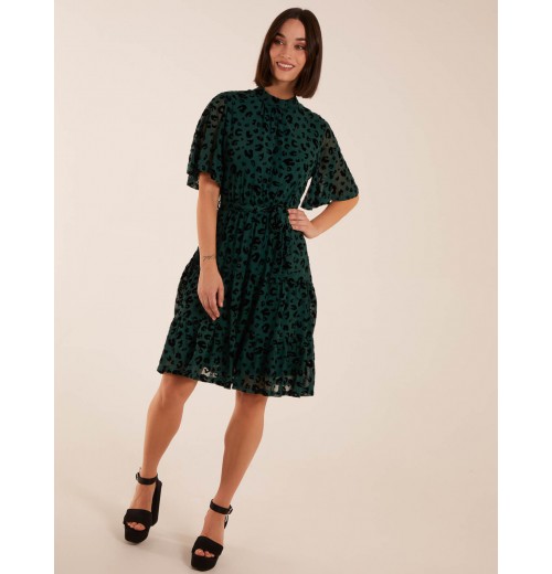 Angel Sleeve Velvet Burnout Dress Angel Sleeve Velvet Burnout Dress
