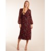 Frill Seam V Neck Midi Dress