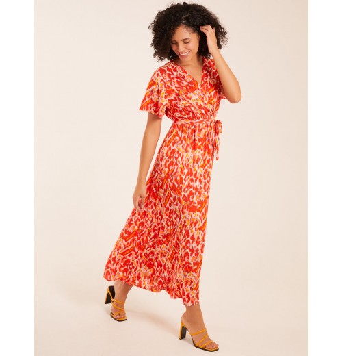 Abstract Animal Print Wrap Maxi Dress Abstract Animal Print Wrap Maxi Dress